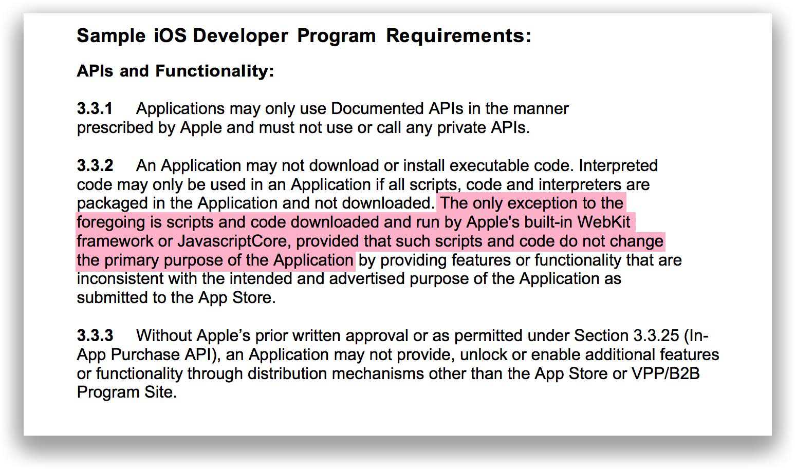 Sample Apple Developer Agreement