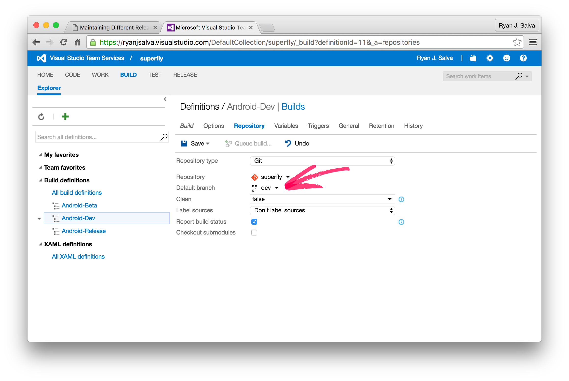 Configure your source repository