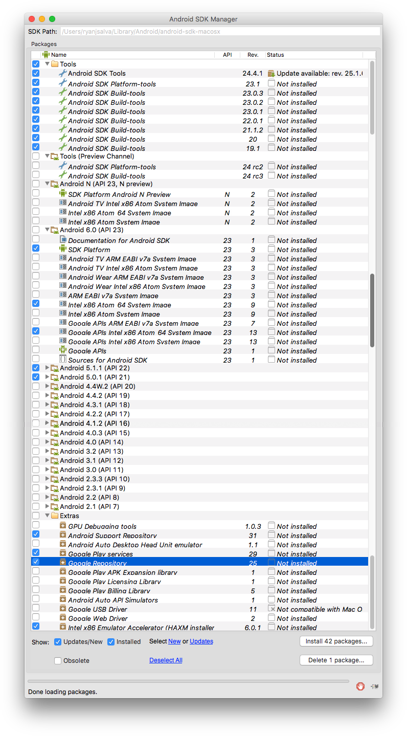 Android SDK options